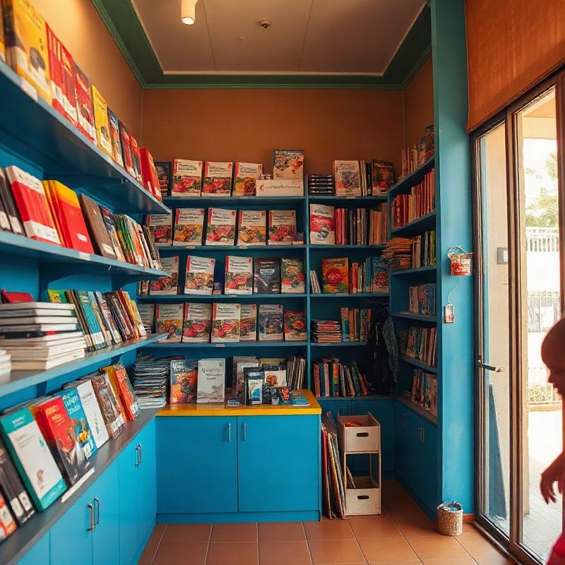 Interior of the Notebooktrailx retail floor with a customer browsing azure shelves
